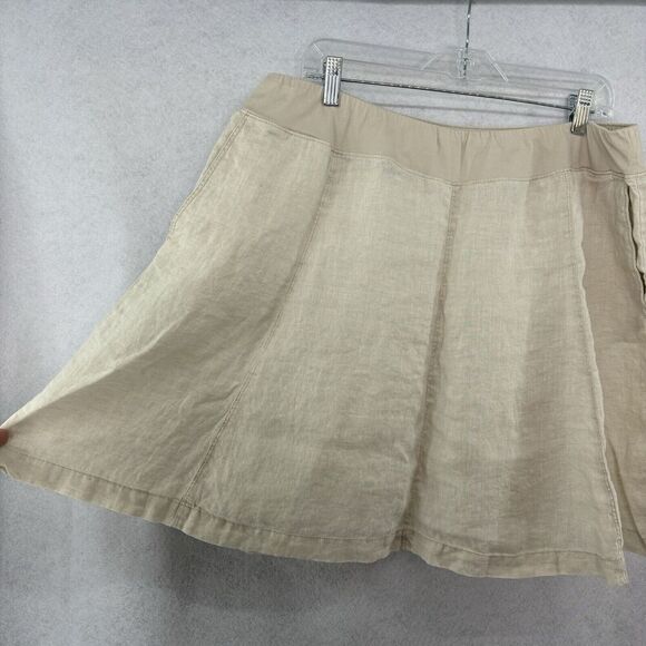 Caslon Women’s Natural Linen Color Mini Flare Paneled Skirt Size Large Work‎ - Picture 4 of 6
